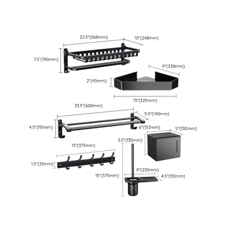LoungeYard | Traditional black bathroom accessories individually or in a set — product view 5