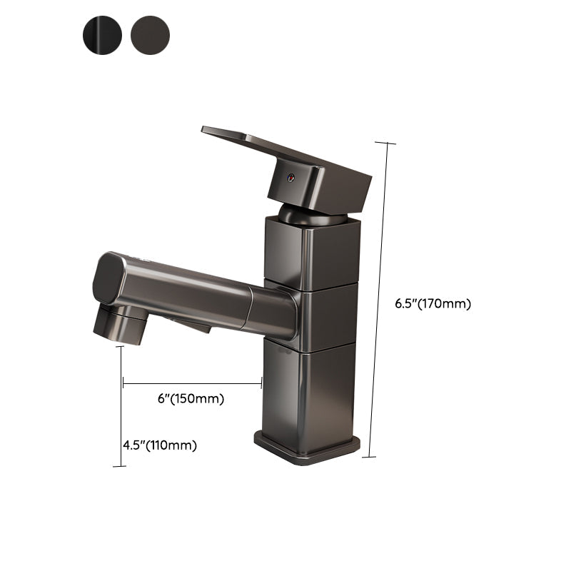 LoungeYard | Bathroom vessel faucet high arc three-way spout single-handle faucet with pull-out sprayer — product view 3