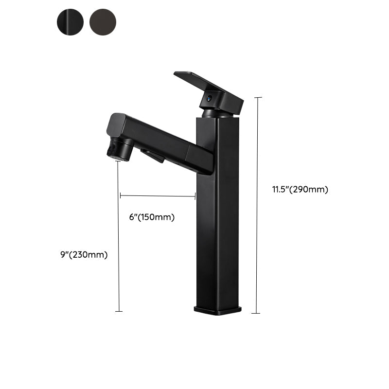 LoungeYard | Bathroom vessel faucet high arc three-way spout single-handle faucet with pull-out sprayer — product view 2