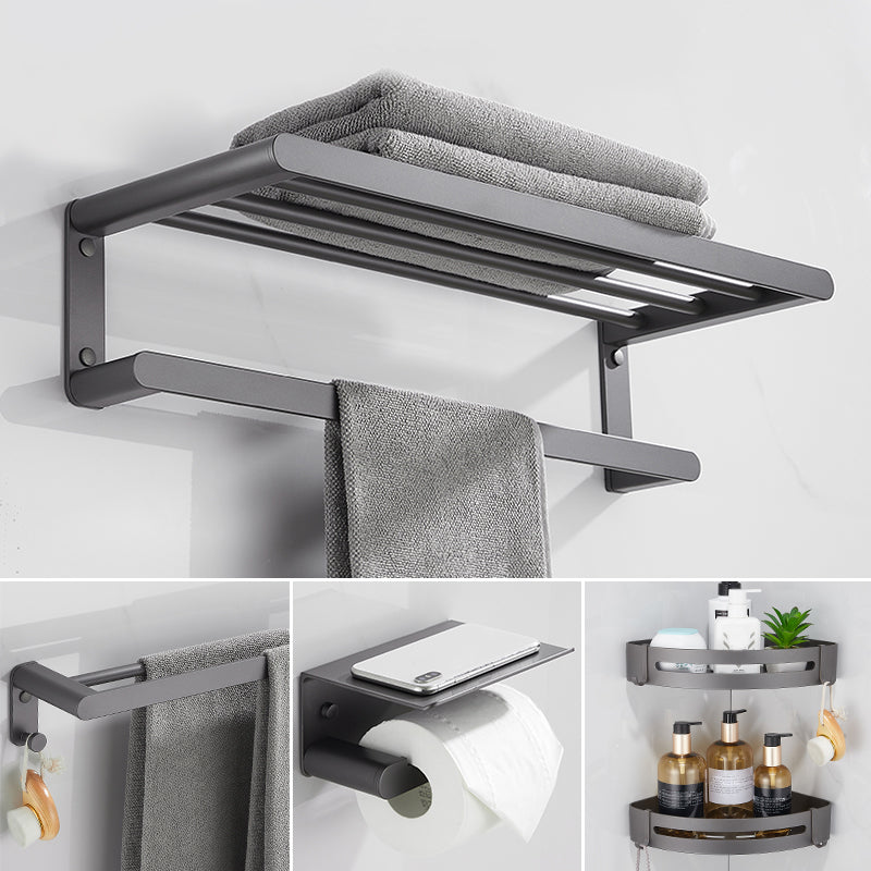 LoungeYard | Modern Gray Bathroom Accessory as Individual Piece or as Set Made of Metal — product view 2
