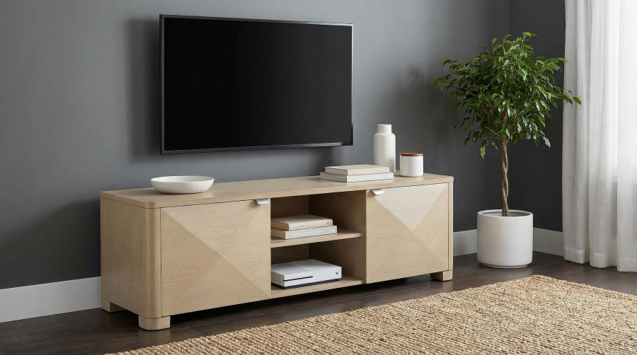 Marcelo Light Elm Wood 71" 2-Door Modern TV Stand – 736053 — product view 1