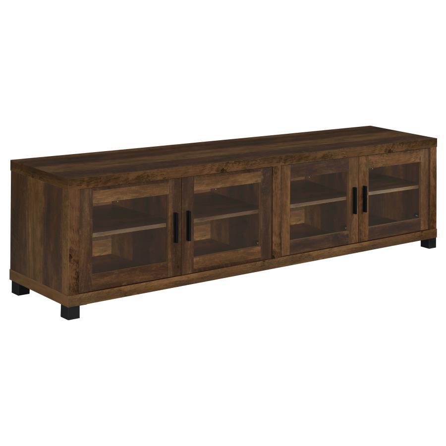 Sachin Dark Pine 79" TV Stand with 4 Glass Front Doors – 736293 — product view 2