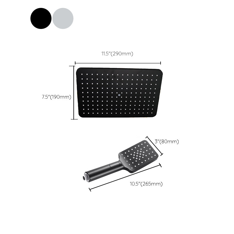 LoungeYard | Modern rectangular shower head combo standard spray pattern with hand shower — product view 7