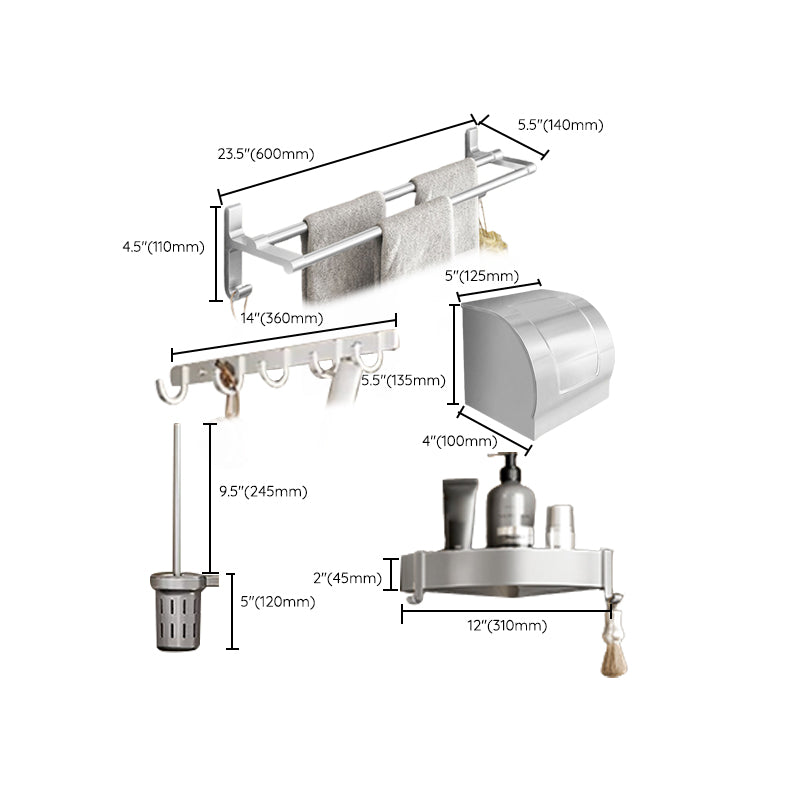 LoungeYard | Metal Bathroom Hardware Set Adhesive Installation Bathroom Accessories Kit — product view 1