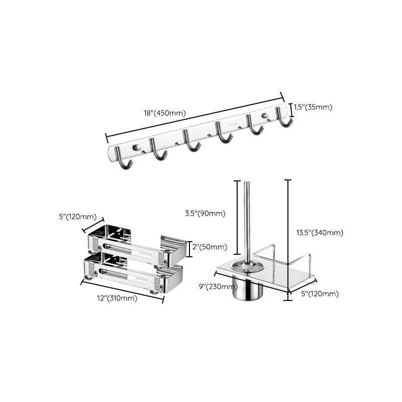 LoungeYard | Minimalist Bathroom Accessories Set Paper Holder Towel Bar Stainless Steel Bathroom Set — product view 4