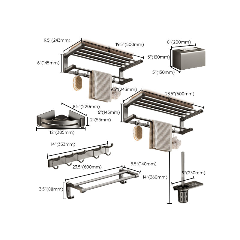 LoungeYard | Modern Bathroom Accessories Set Adhesive Mount Bathroom Accessories Set — product view 3