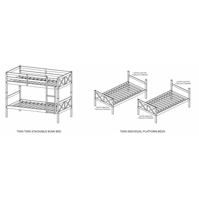 University Espresso Twin Over Twin Convertible Bunk Bed – Milton Greens Stars - 7542 — product view 7