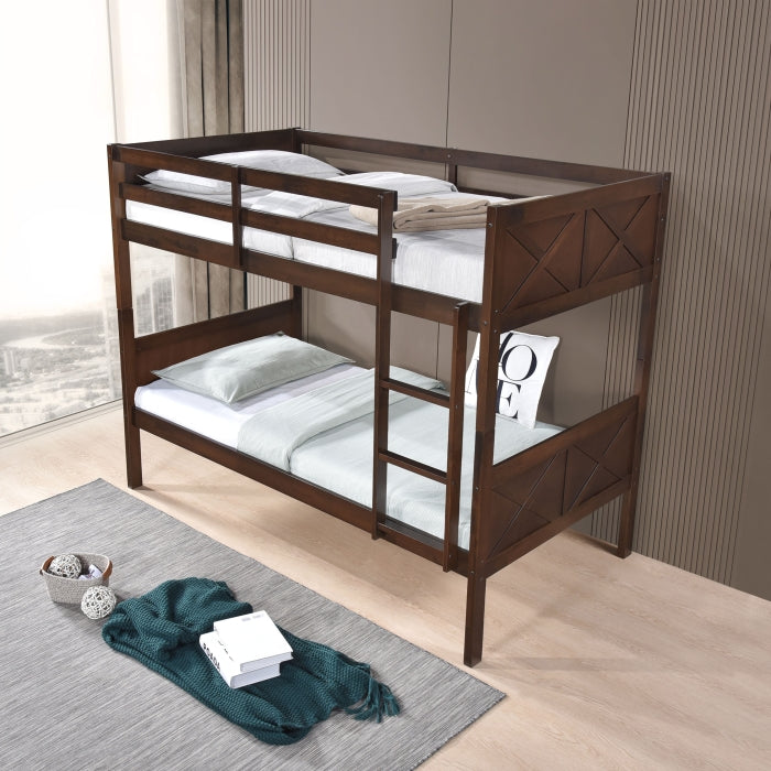 University Espresso Twin Over Twin Convertible Bunk Bed – Milton Greens Stars - 7542 — product view 3