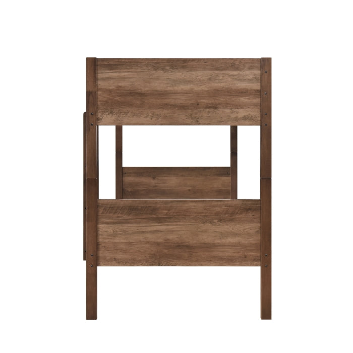 Two Tone Brown Twin Over Twin Convertible Bunk Bed – Milton Greens Stars - 7547 — product view 5