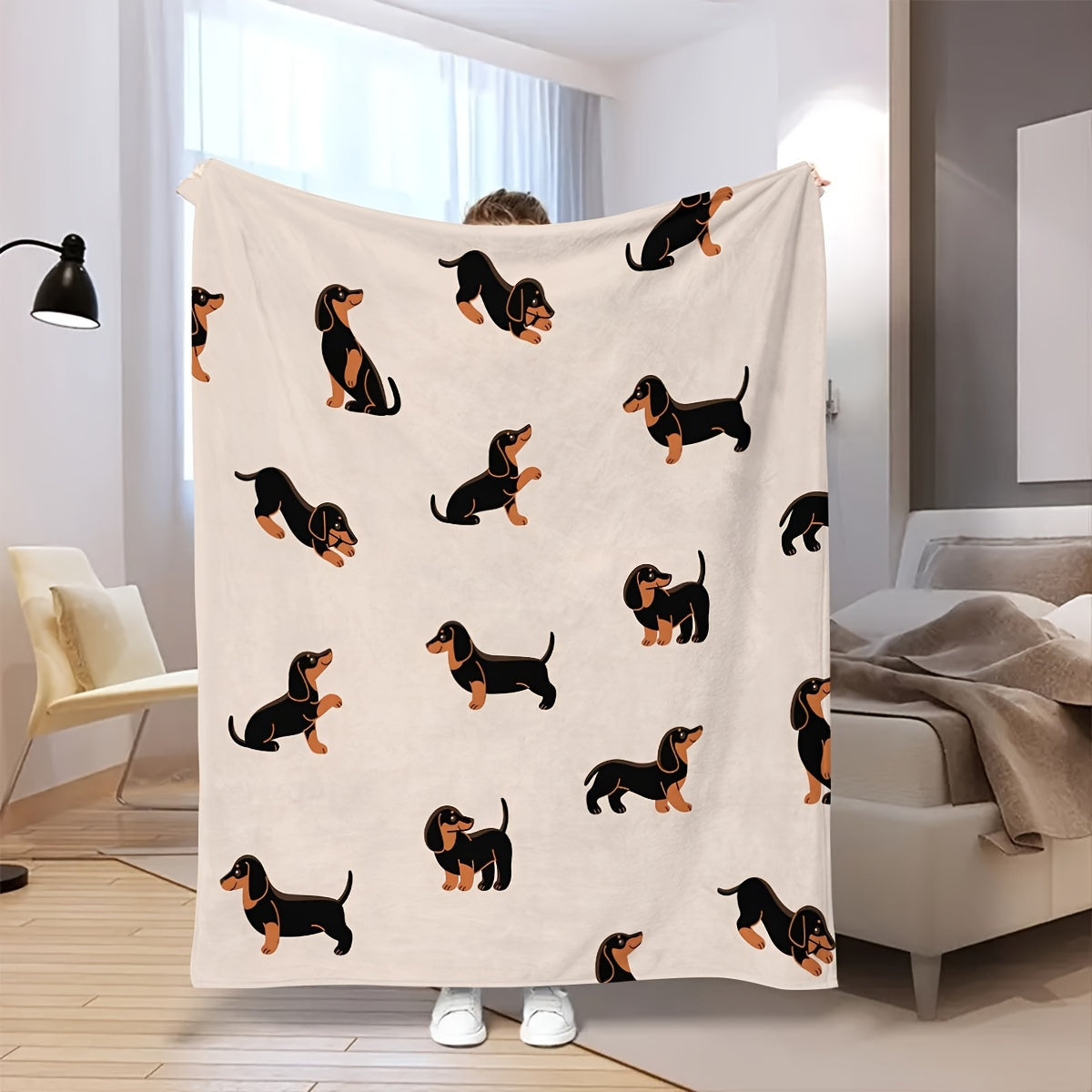 Dachshund Cozy - Soft Flannel Blanket for Pets LoungeYard — product view 5