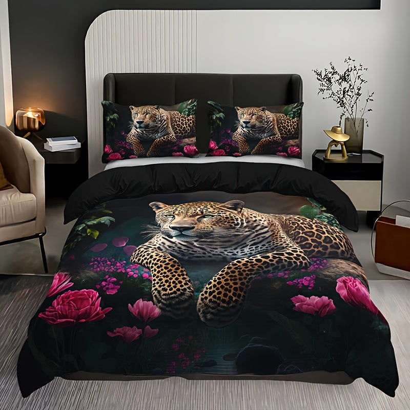 FierceFloral Bedset – Luxury Animal Print and Flowers LoungeYard — product view 1