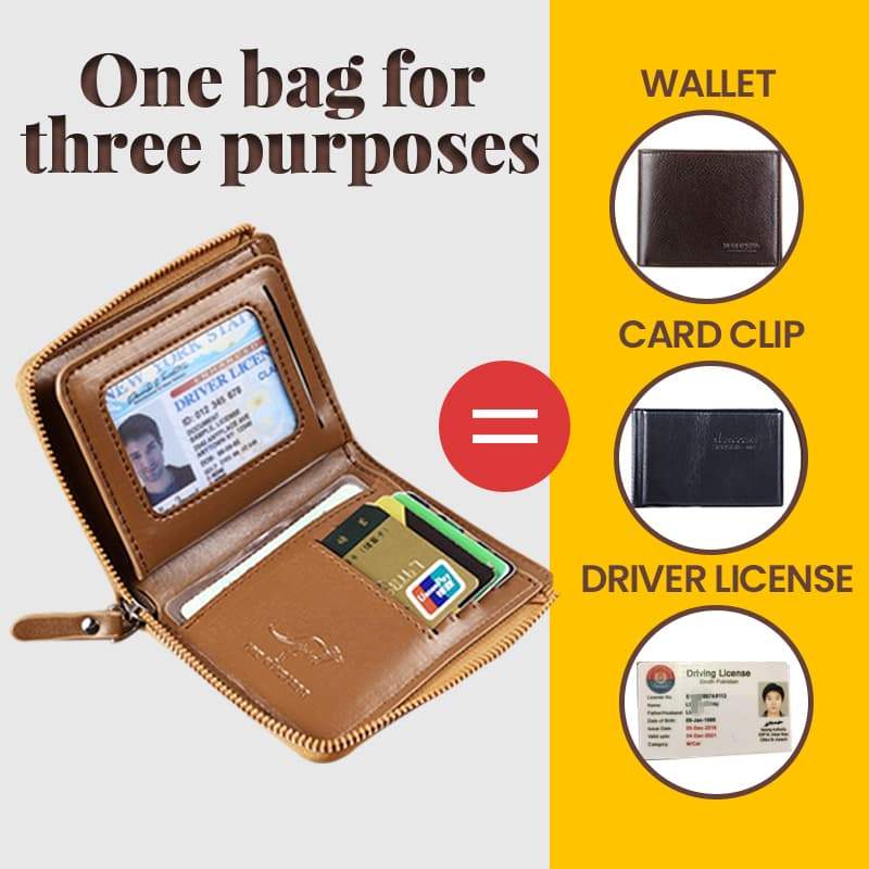 LoungeYard | Men's Essentials-Multi-functional RFID Blocking Waterproof Durable PU Leather Wallet — product view 2