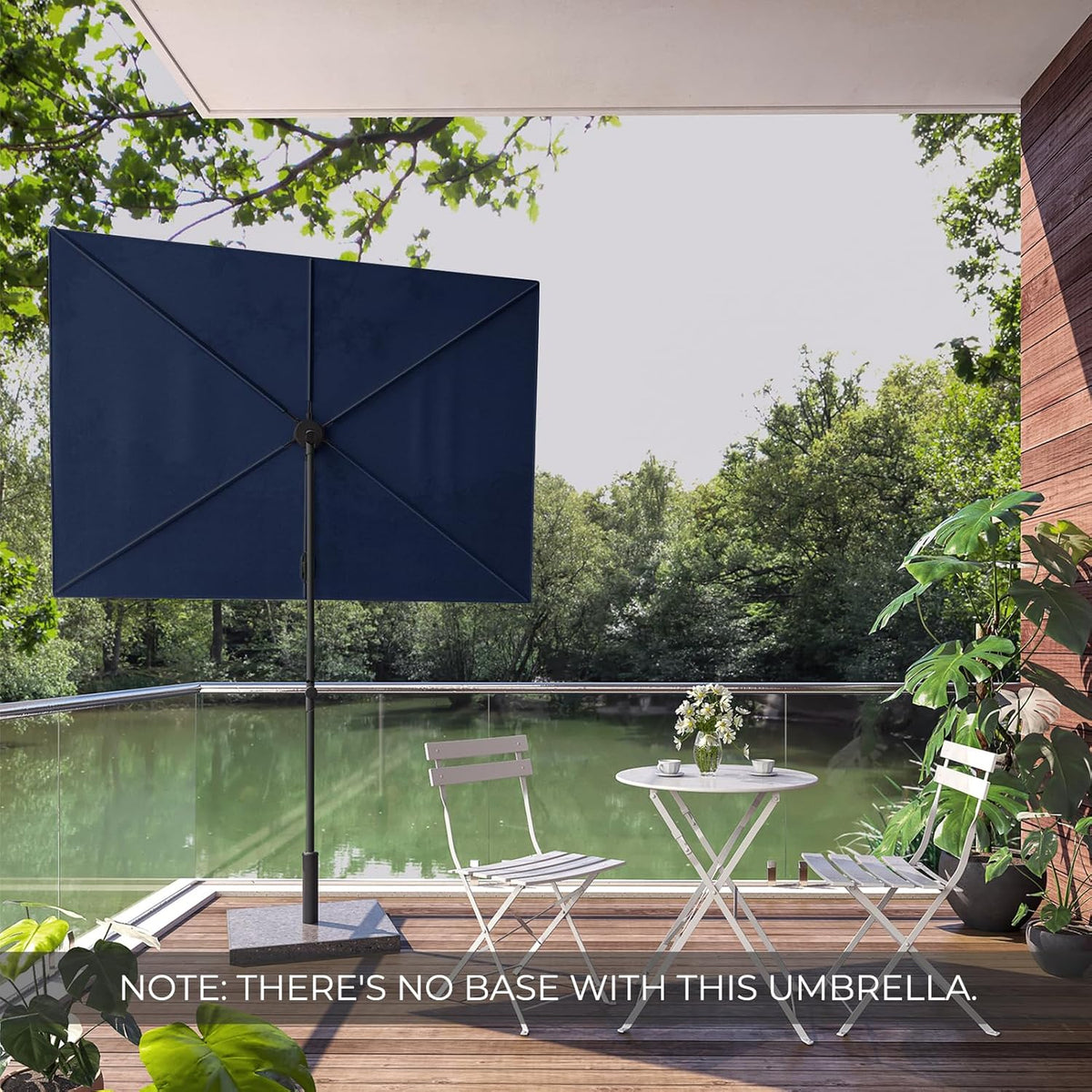 LOUNGE YARD Outdoor JENA 6x4 FT Rectangular Flat Patio Market Umbrella — product view 7
