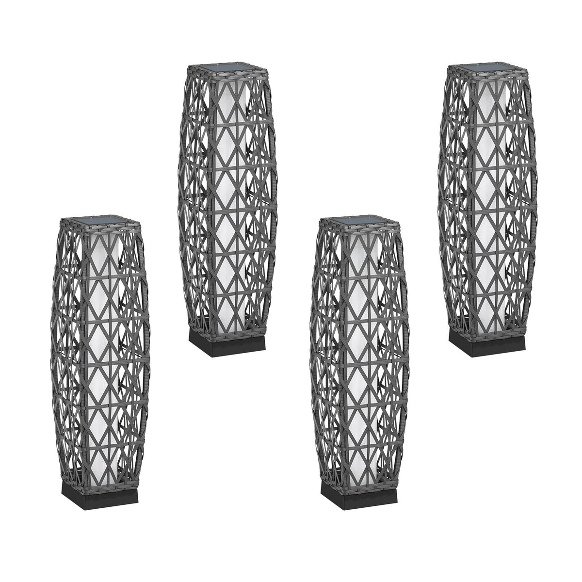 LOUNGE YARD Cindy Solar Lamp, Solar-Powered Woven Resin Wicker Floor Lamp — product view 5