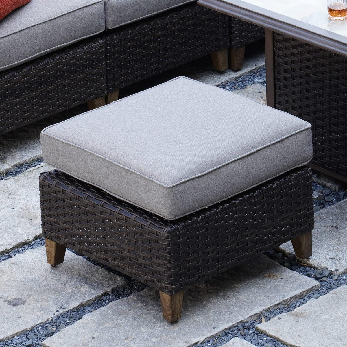 LOUNGE YARD Outdoor Patio Ottoman Footstool Rest Set — product view 4