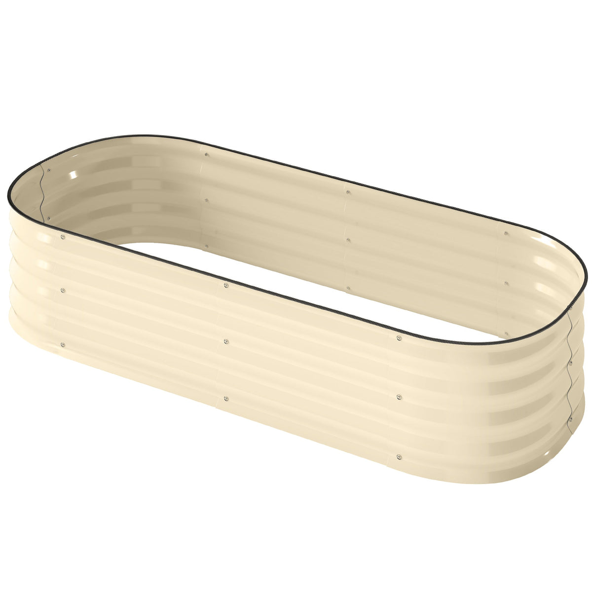 5' x 2' x 1' Galvanized Raised Garden Bed Kit, Cream — product view 2