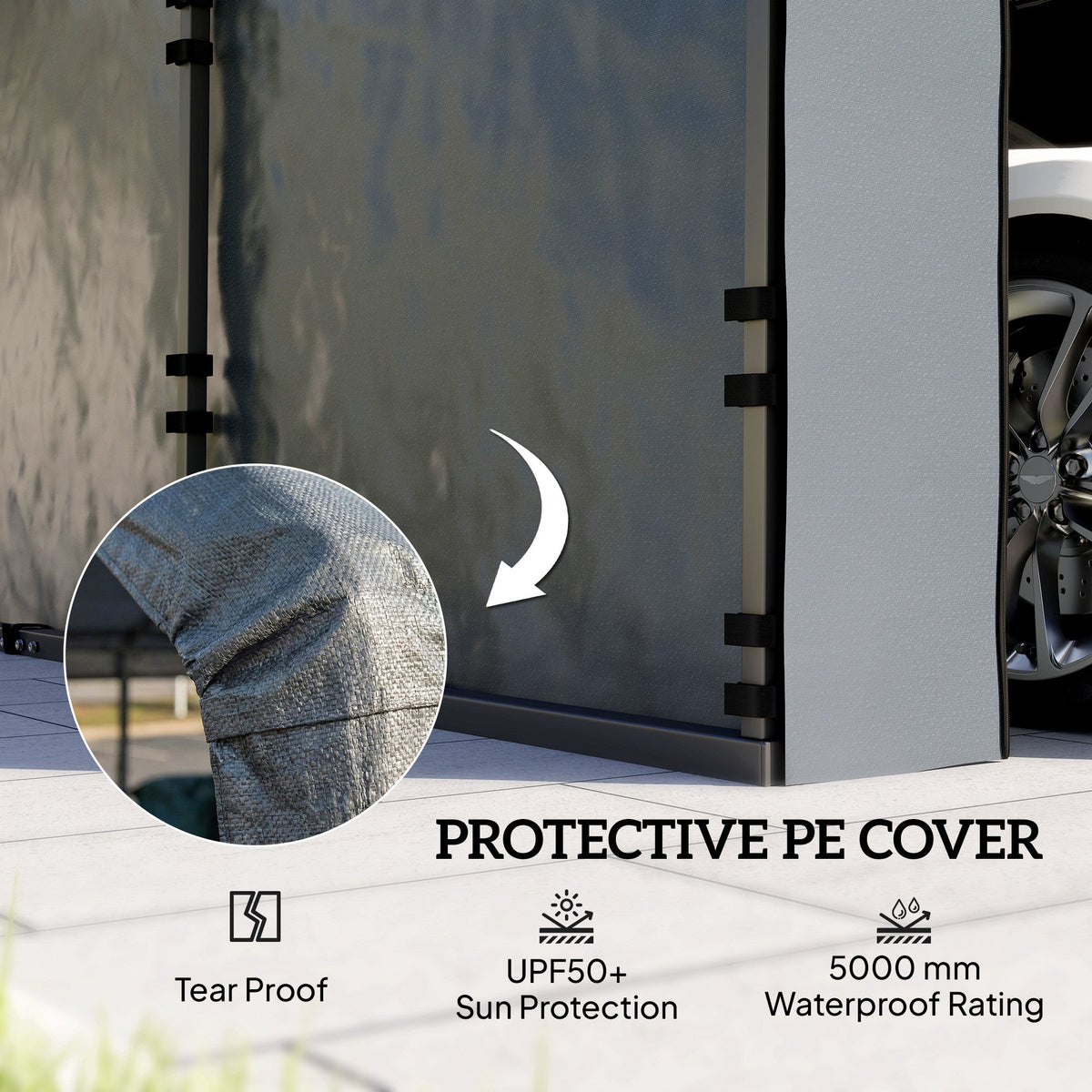 Carport Sidewall Panels Set of 4 for 12' x 20' Carports, Dark Gray — product view 7