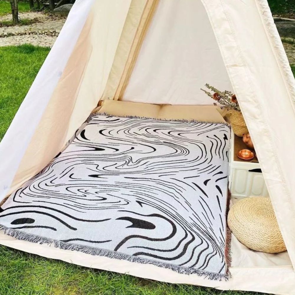 LoungeYard | Marble Woven Throw Blanket — product view 6