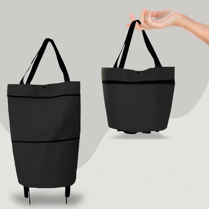 LoungeYard | 2-in-1 Foldable Shopping Bag with Wheels — product view 3