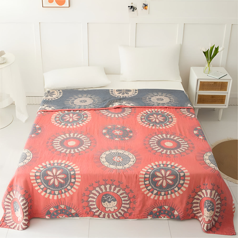 LoungeYard | Blossom Radiance Circle Cotton Blanket — product view 6