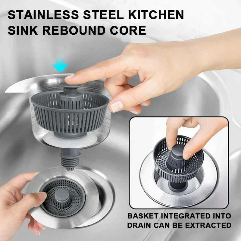 3-in-1 Sink Drain Strainer with Anti-Clogging and Odor Control — product view 7
