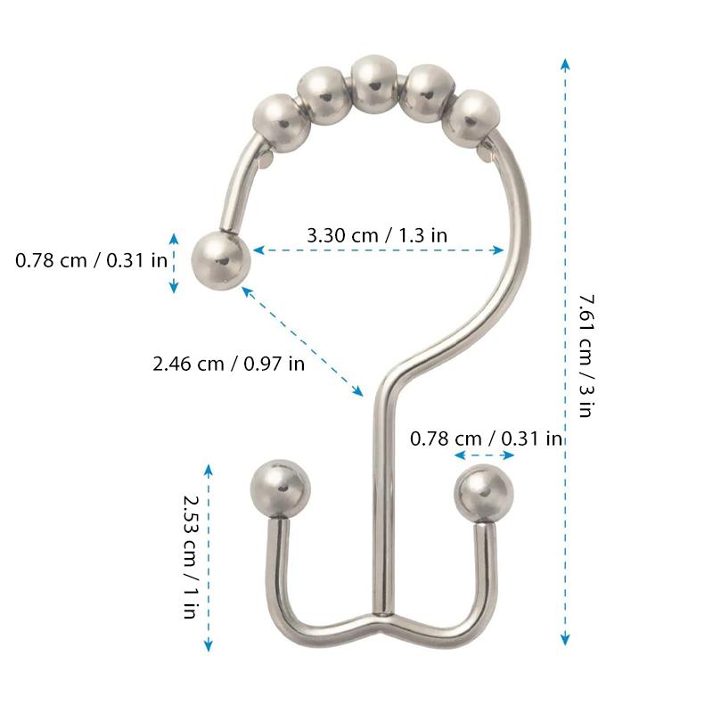LoungeYard | Stainless Steel Shower Curtain Hooks — product view 7