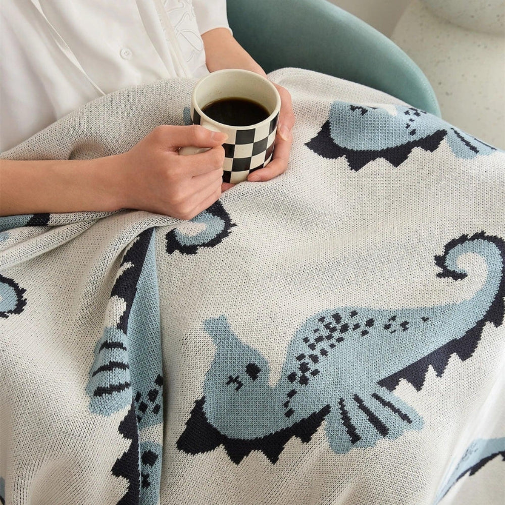 LoungeYard | Nautical Seahorse Throw Blanket — product view 3