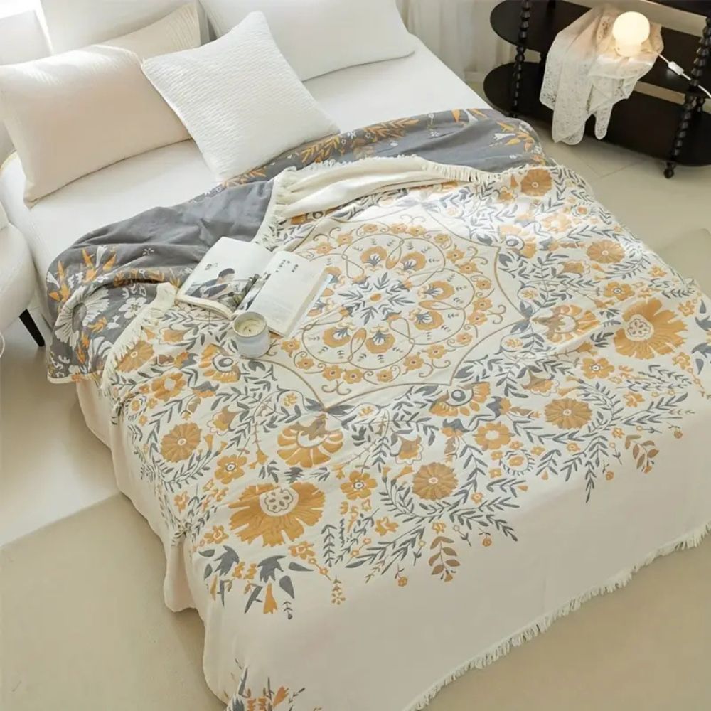 LoungeYard | Versailles-Inspired Reversible Floral Blanket — product view 4