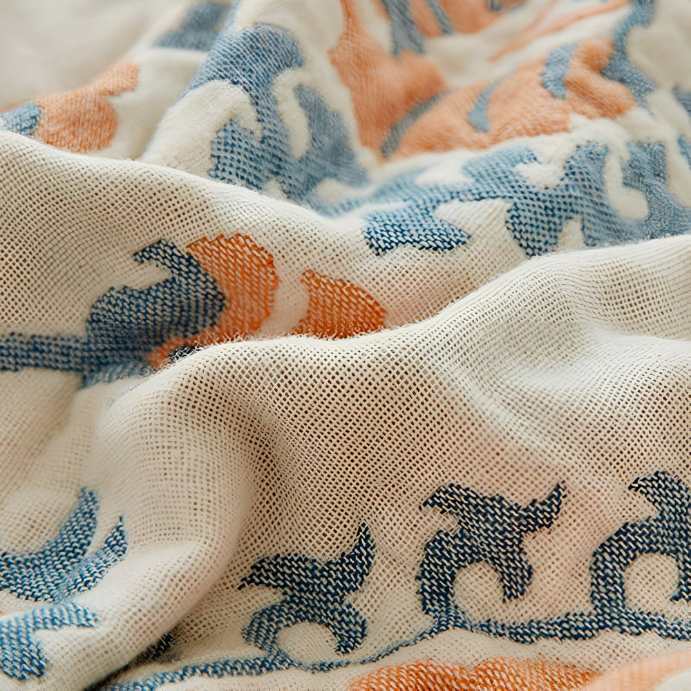 LoungeYard | Rustic Floral Cotton Reversible Blanket — product view 4