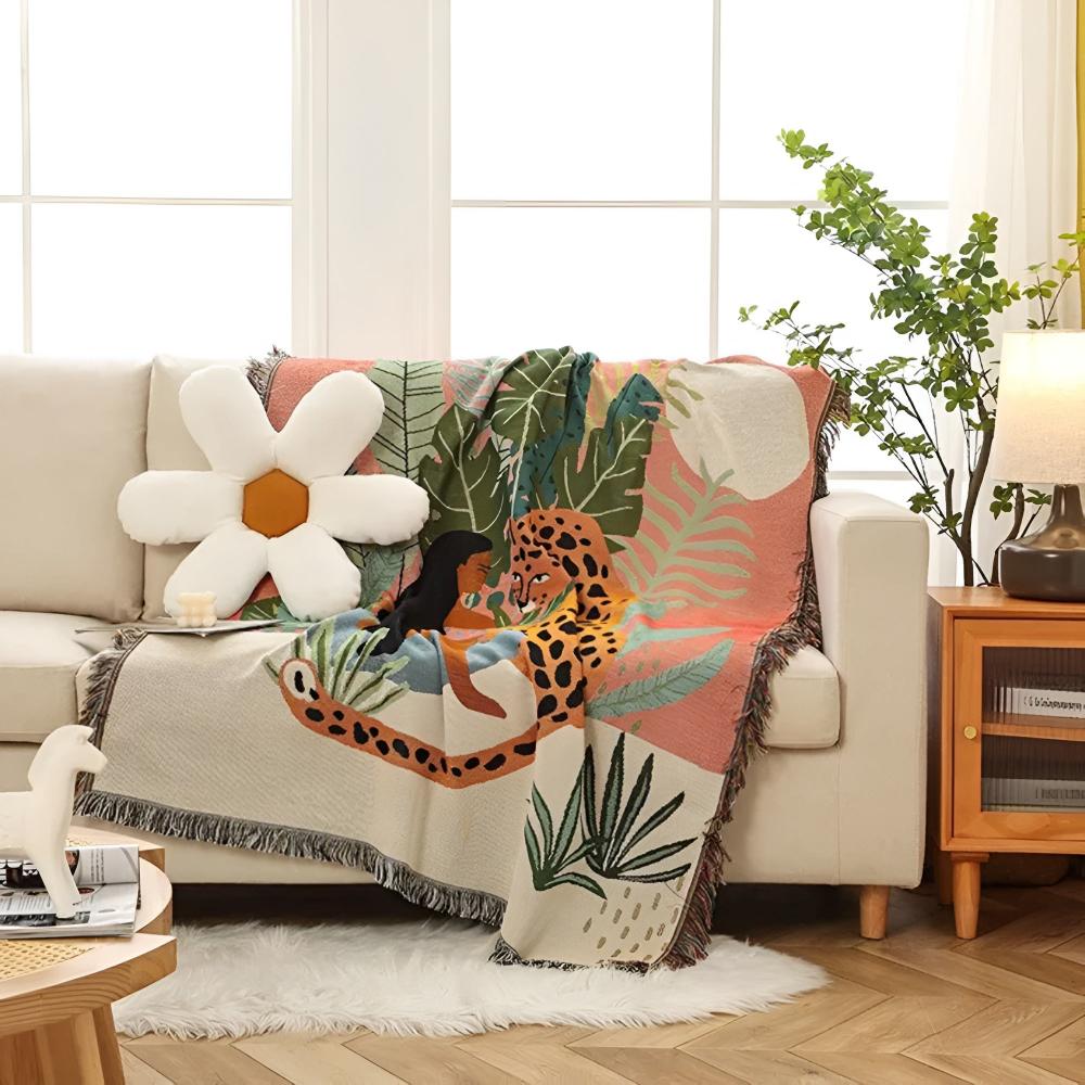 LoungeYard | Jungle Leopard Patterned Throw Blanket — product view 5