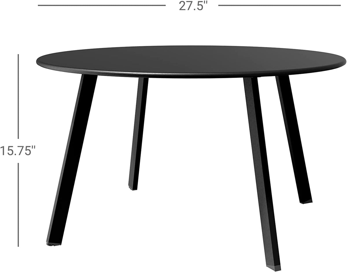 LOUNGE YARD Round Steel Patio Coffee Table 2PC Weather Resistant Nesting Tables — product view 3