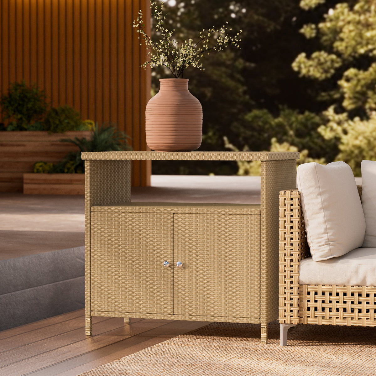 LOUNGE YARD 2-Door Steel Buffet Storage Cabinet — product view 1