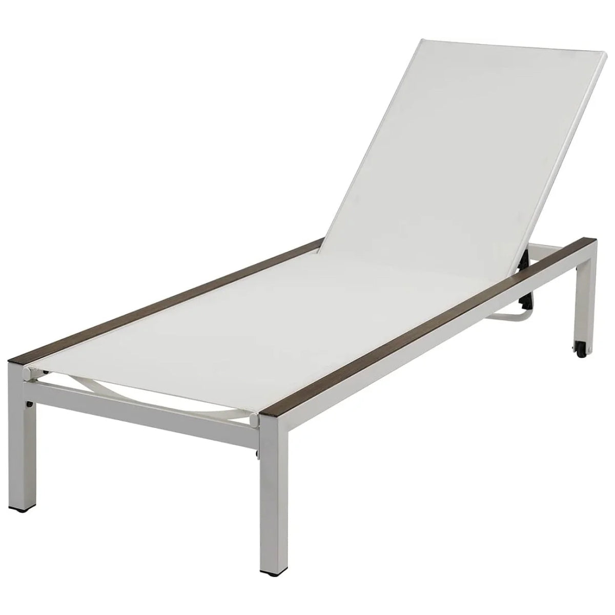 LOUNGE YARD Outdoor Mesh Sling Chaise Lounge with Wheels & Adjustable Backrest — product view 1
