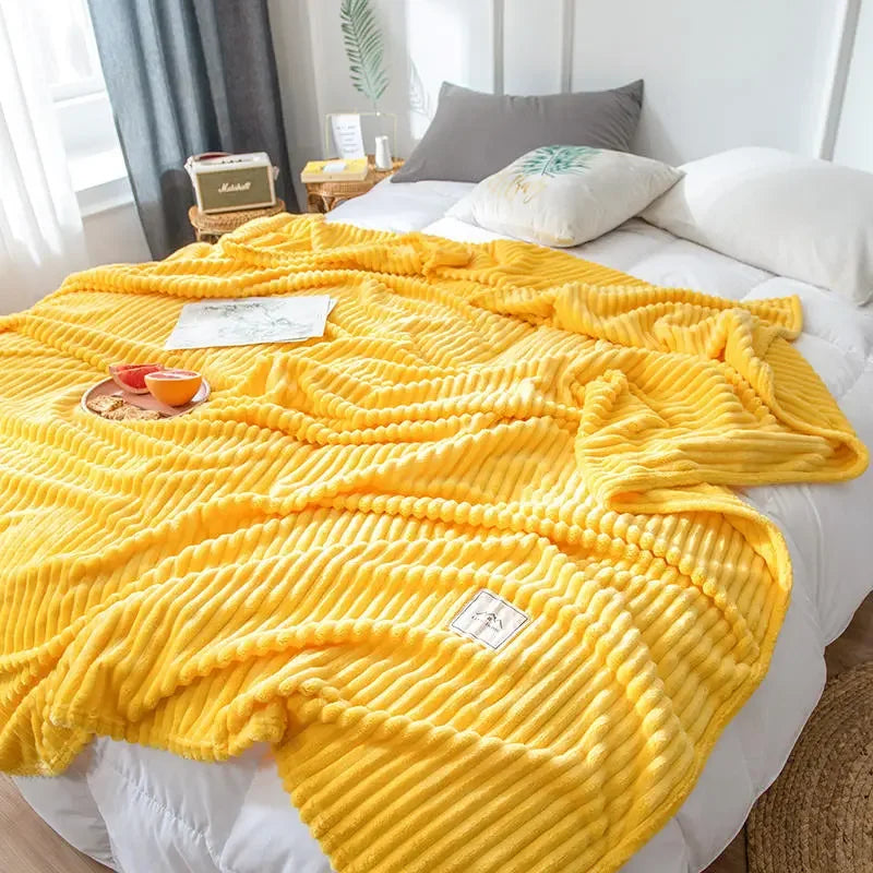 LoungeYard | Cozy Coral Fleece Patterned Blanket for Sofas and Beds — product view 1