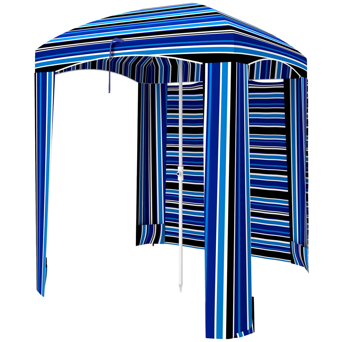 5.9' x 5.9' Portable Beach Cabana Umbrella, Blue Stripe — product view 2
