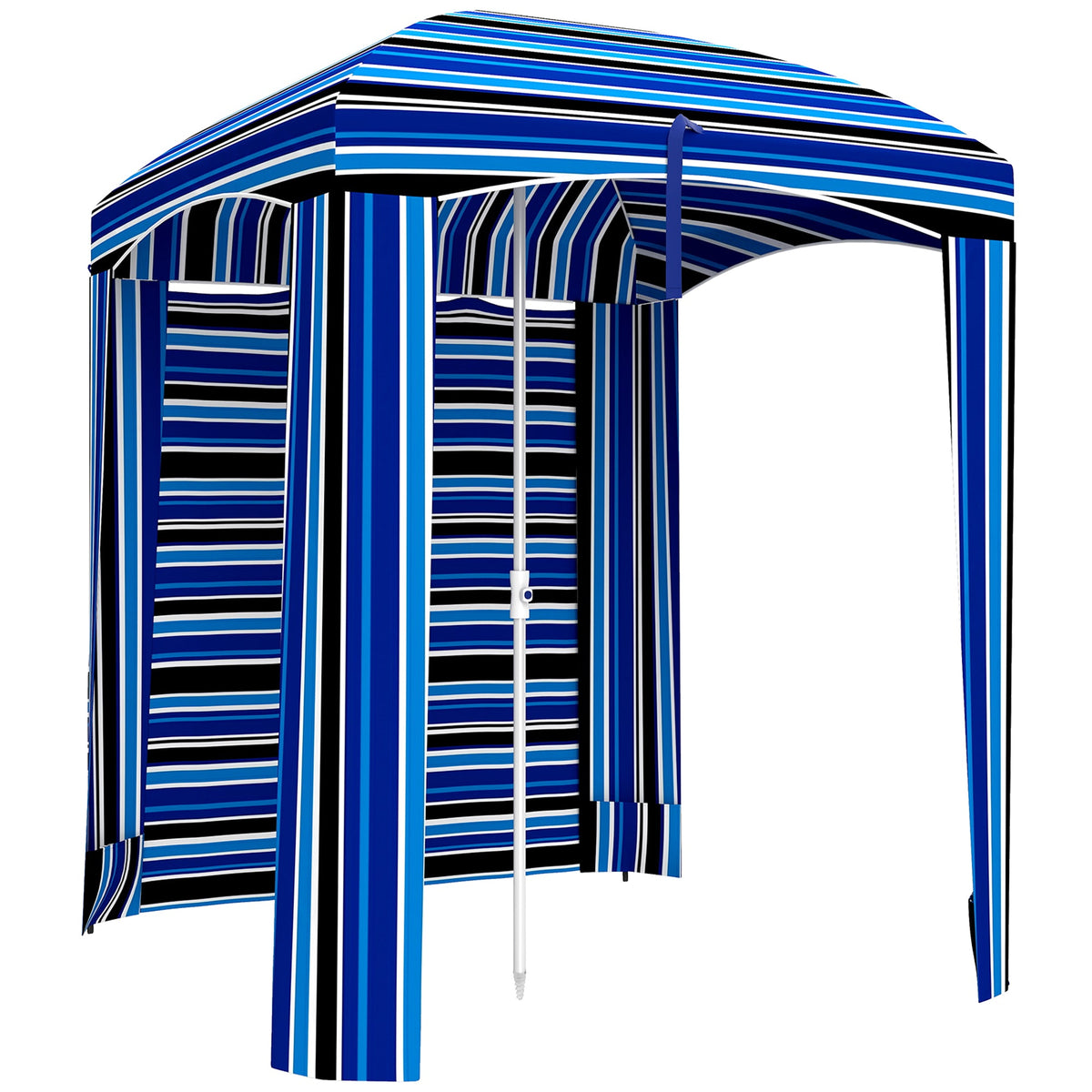 5.9' x 5.9' Portable Beach Cabana Umbrella, Blue Stripe — product view 1