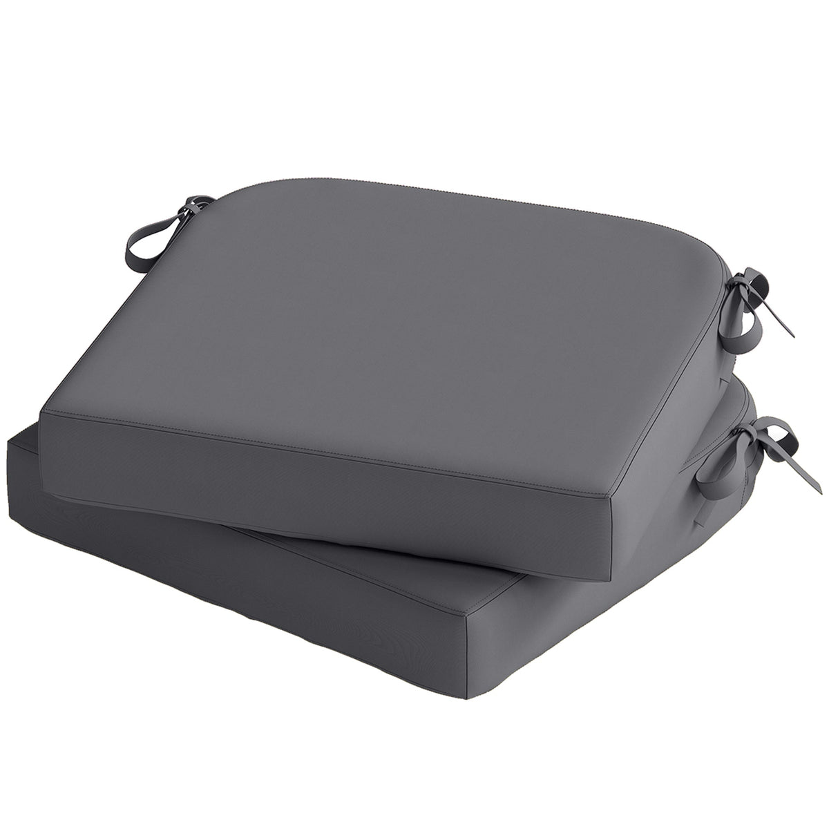 Set of 2 Outdoor Chair Seat Cushions, 40 x 40 cm, Dark Grey — product view 2