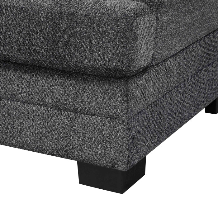 Dark Grey Chenille Fabric Reversible Chaise Sectional Sofa – 8042 — product view 4
