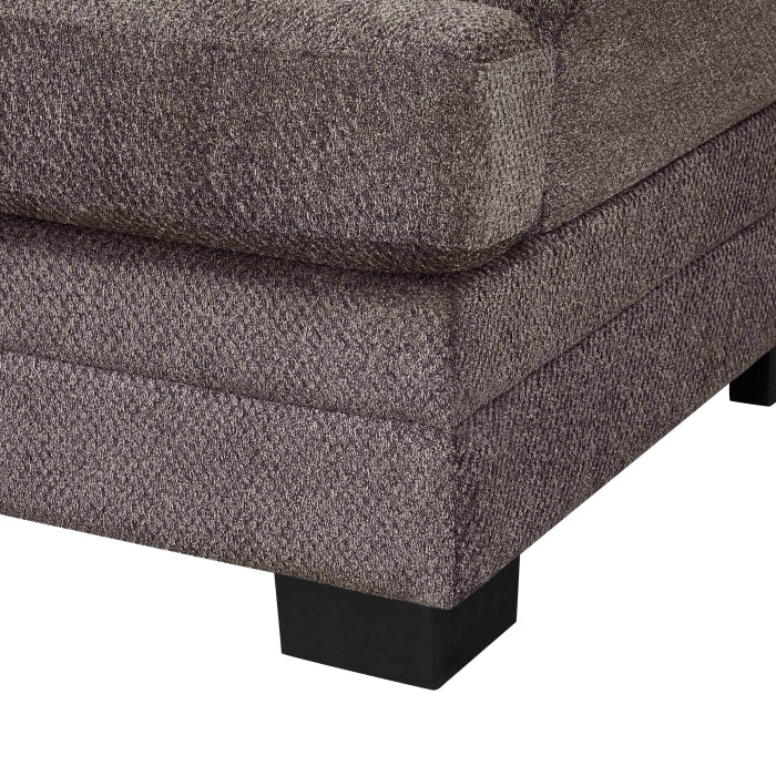 Dark Brown Chenille Fabric Reversible Chaise Sectional Sofa – 8045 — product view 4