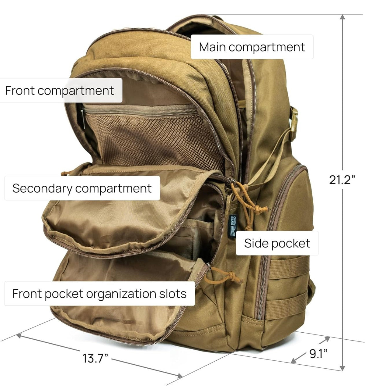 LoungeYard | Tactical Backpack 25L - Water Repellent - MOLLE System — product view 7