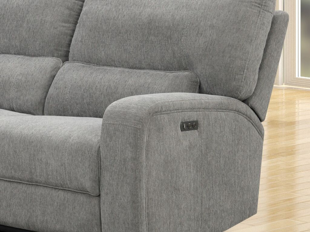 81610-6PC Anthony 6-Piece Light Grey Chenille Power Reclining Sectional with USB Charging — product view 4