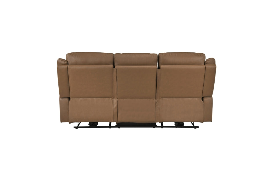 Haven 2-Piece Power Motion Sofa & Loveseat Set – Brown Top Grain Leather & Recliner Ends – 8301BRW-2PC — product view 4