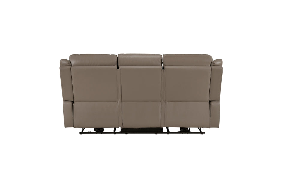 Haven 2-Piece Power Motion Sofa & Loveseat Set – Dark Taupe Top Grain Leather & Recliner Ends – 8301DTP-2PC — product view 4