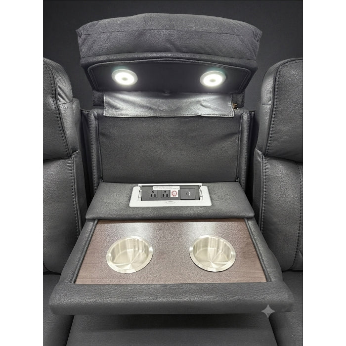 2-Piece Black High Performance Sofa Loveseat Set with Motion Recliners – 8305-2PC — product view 4