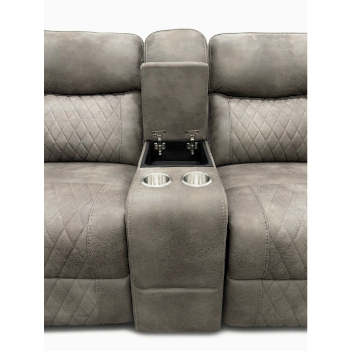 2-Piece Grey High Performance Fabric Sofa Loveseat Set with Motion Recliners – 8306-2PC — product view 7