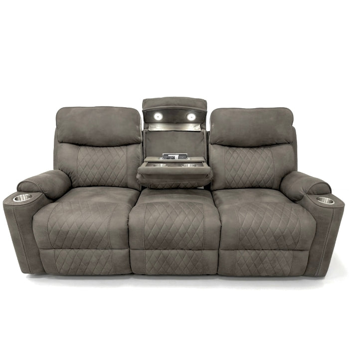 2-Piece Grey High Performance Fabric Sofa Loveseat Set with Motion Recliners – 8306-2PC — product view 3
