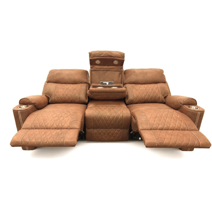 2-Piece Brown High Performance Fabric Sofa Loveseat Set with Motion Recliners – 8307-2PC — product view 6