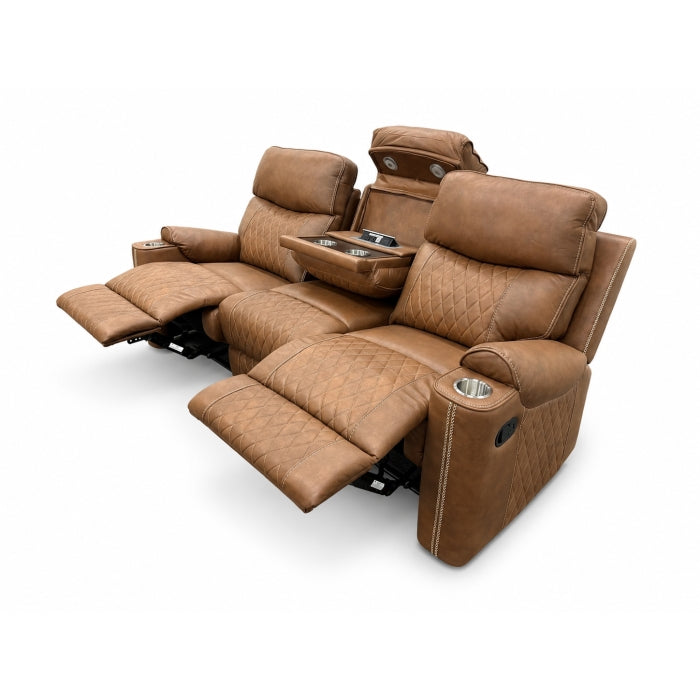 2-Piece Brown High Performance Fabric Sofa Loveseat Set with Motion Recliners – 8307-2PC — product view 2