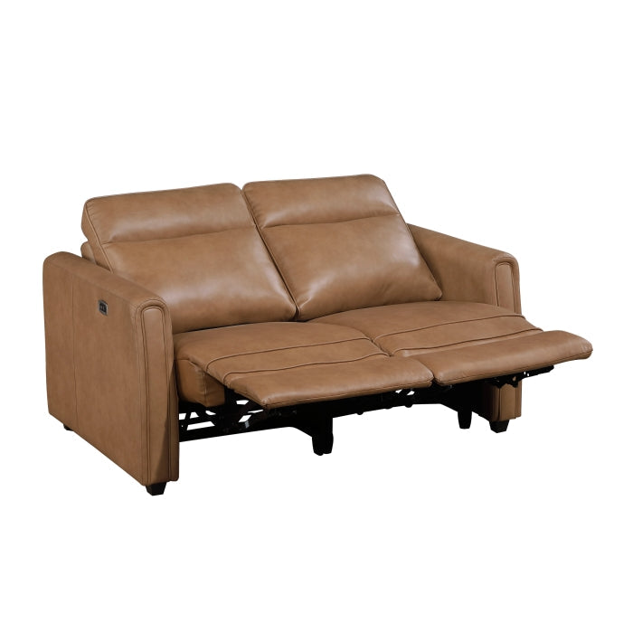 Equinox 2-Piece Power Motion Sofa & Loveseat Set – Brown Faux Leather & Recliner Ends – 8368BRW-2PWA1 — product view 7