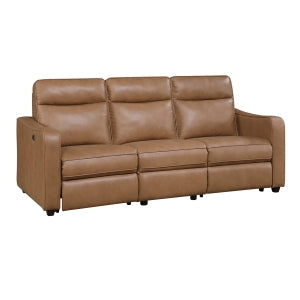 Equinox 2-Piece Power Motion Sofa & Loveseat Set – Brown Faux Leather & Recliner Ends – 8368BRW-2PWA1 — product view 2